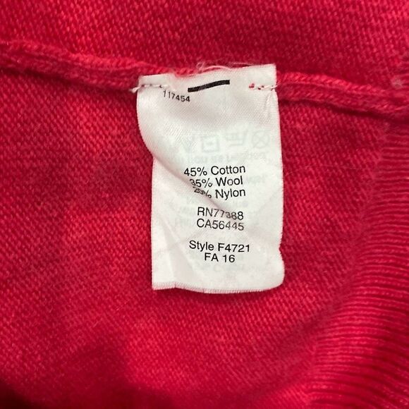Fuschia pink V neck button down wool blend cardigan J. Crew - Picture 7 of 8